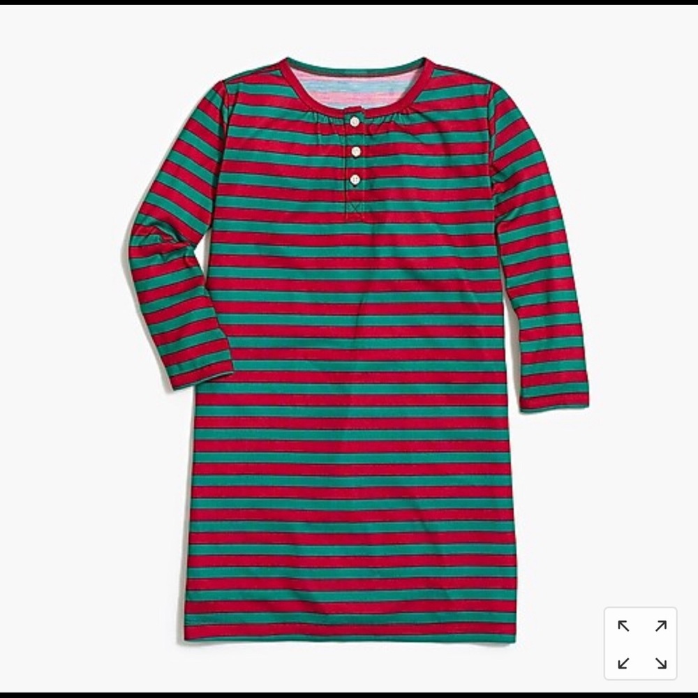 J CREW Long Sleeve Holiday Nightgown